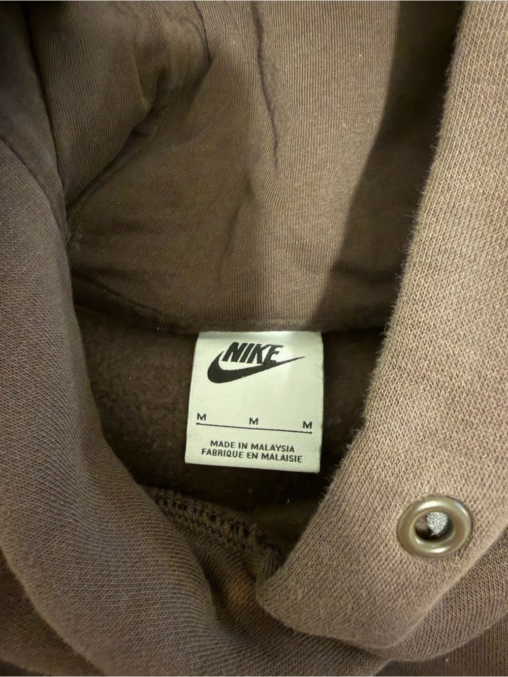 Nike Brown Hooded Sweatshirt with Swoosh Tag